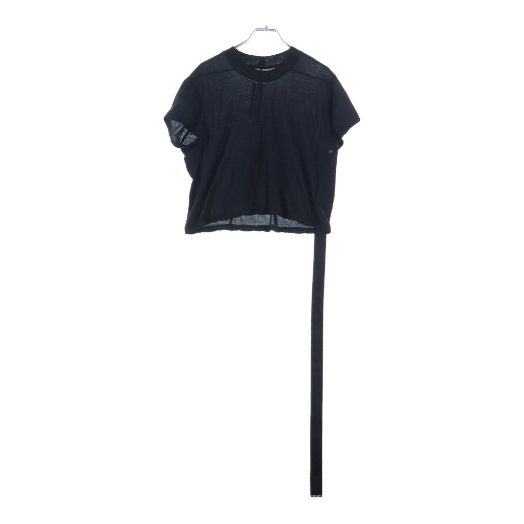 DRKSHDW(ダークシャドウ) クロップド クルーネック 半袖Tシャツ カットソー ブラック DS01D1207-BH レディース