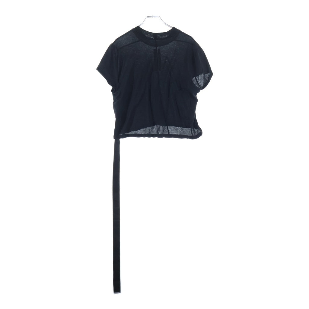 DRKSHDW(ダークシャドウ) クロップド クルーネック 半袖Tシャツ カットソー ブラック DS01D1207-BH レディース