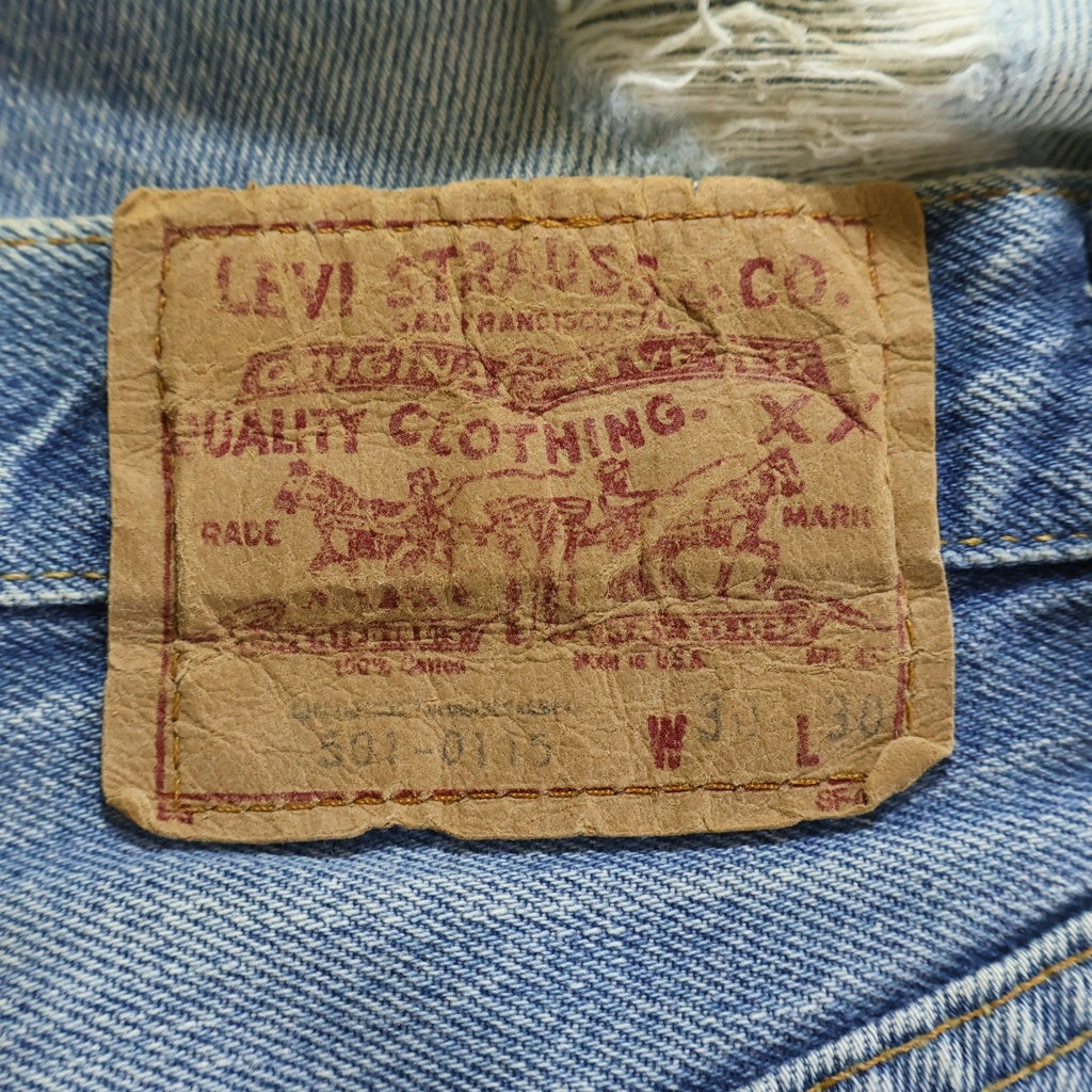 Levi's(リーバイス) 90S VINTAGE ヴィンテージ USA製 501-0115 ボタン裏532 ボタンフライ ストレートデニムパンツ インディゴ