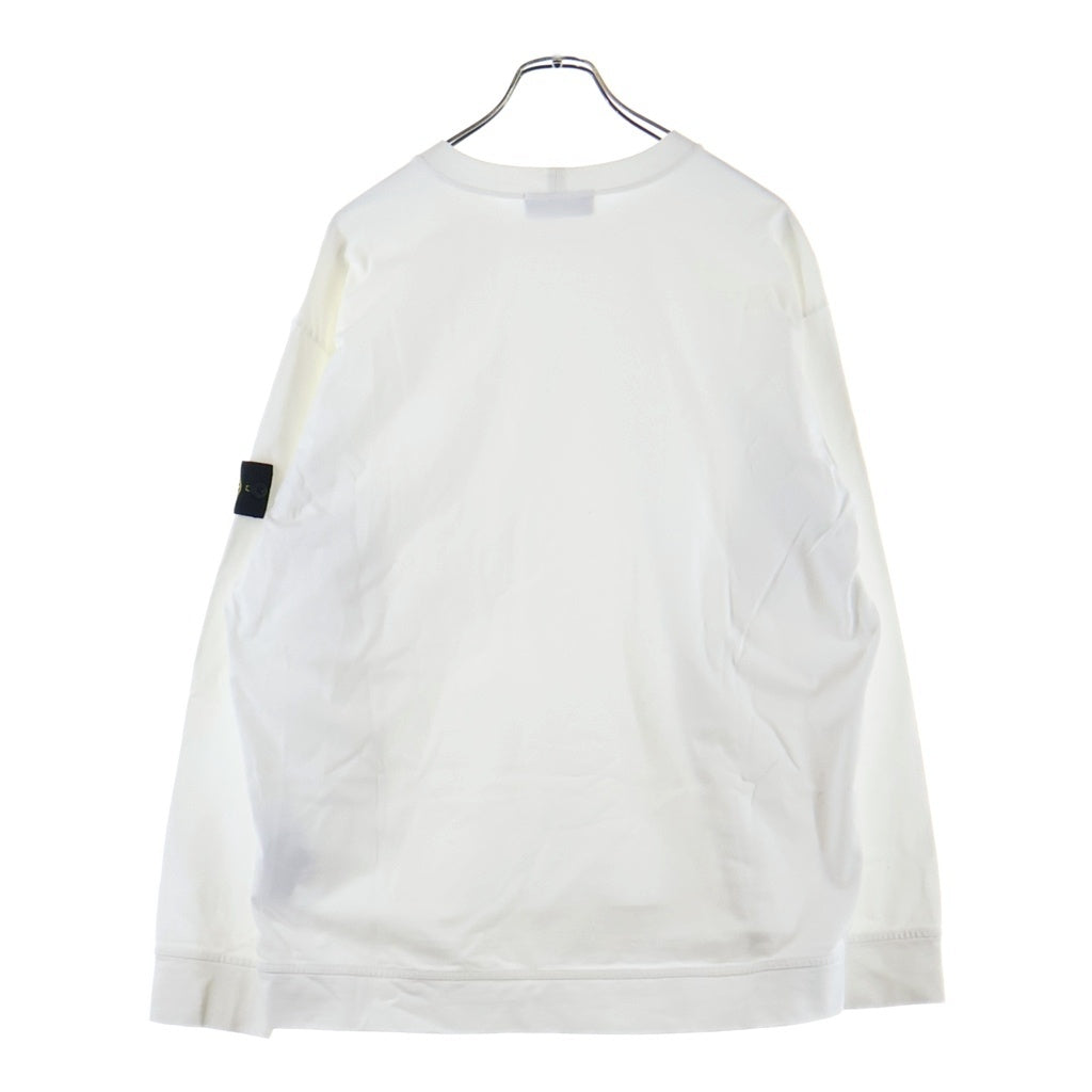 STONE ISLAND(ストーンアイランド) 24SS アームコンパスロゴワッペン クルーネック 長袖Tシャツ カットソー ホワイト 801563750