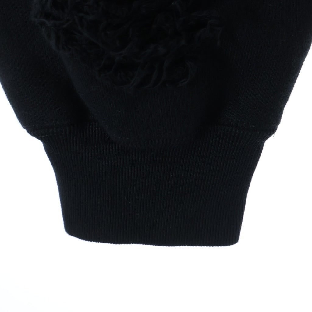 JUN / NAKAYAMA(ジュンナカヤマ) 23AW Destroyed Crewneck Sweatshirt デストロイ加工クルーネックスウェット ブラック JN-FW23-C001