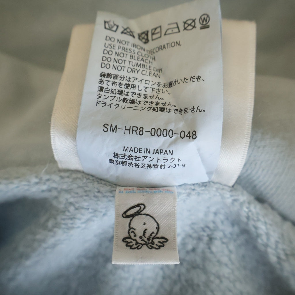 SAINT MICHAEL(セントマイケル) 25SS HOODIE RIBON SAINT 胸ロゴ スウェット プルオーバーパーカー ブルー SM-HR8-0000-048