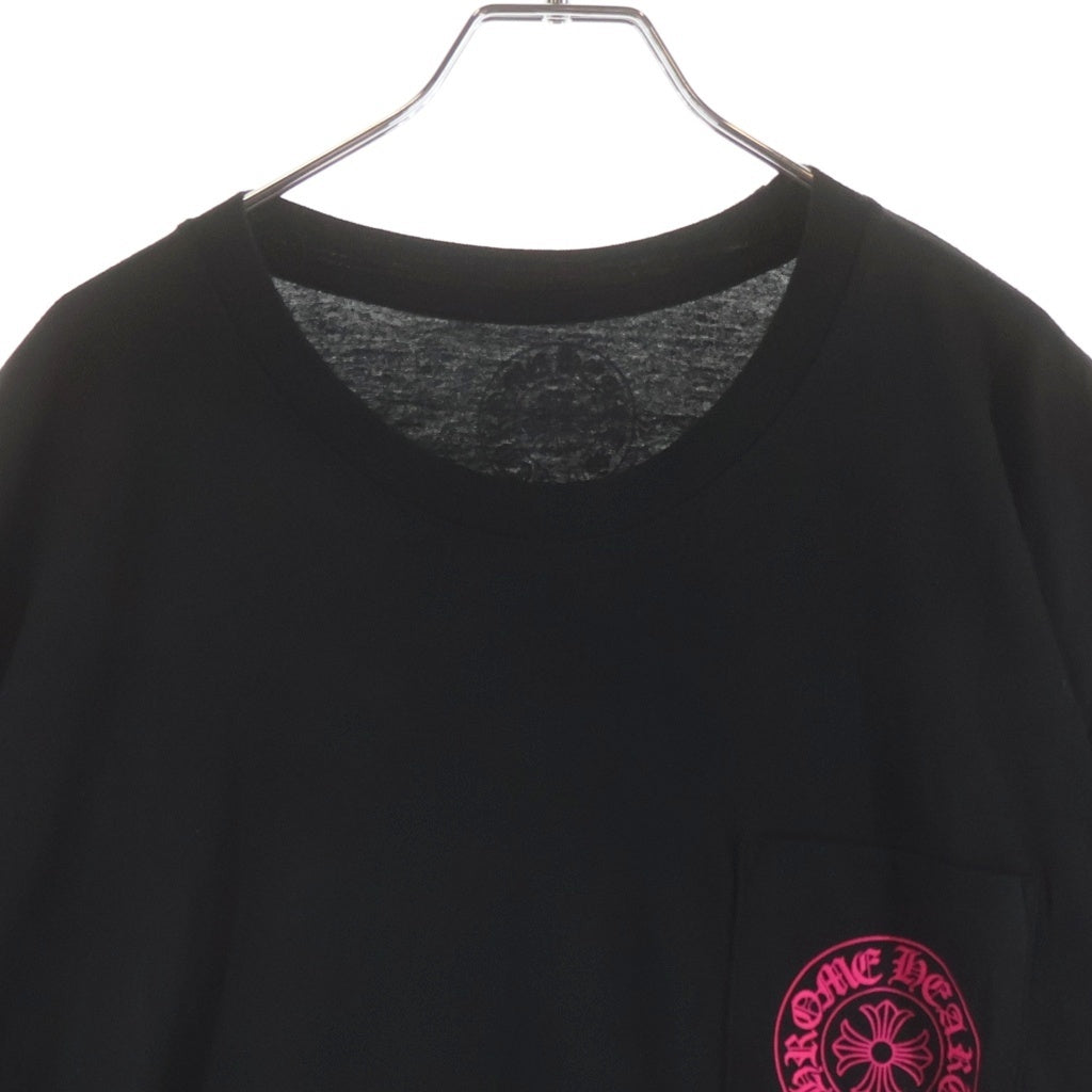 CHROME HEARTS(クロムハーツ) HORSESHOE S/S TEE ホースシュープリント ポケット半袖Tシャツ カットソー ブラック/ピンク