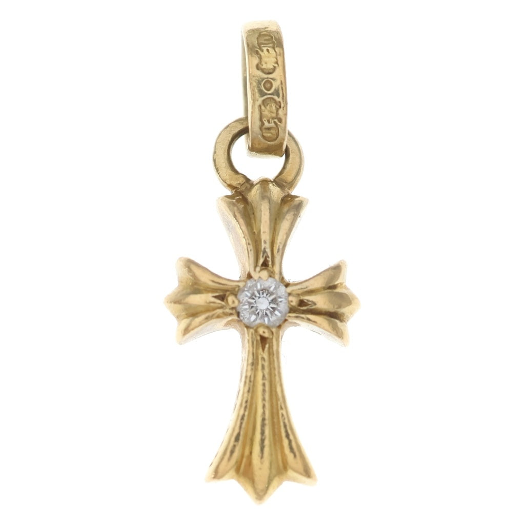 CHROME HEARTS(クロムハーツ) 22K CRS BBYFAT DIA ベイビーファットクロス 両面1ダイヤ ペンダントトップ ゴールド BCA034