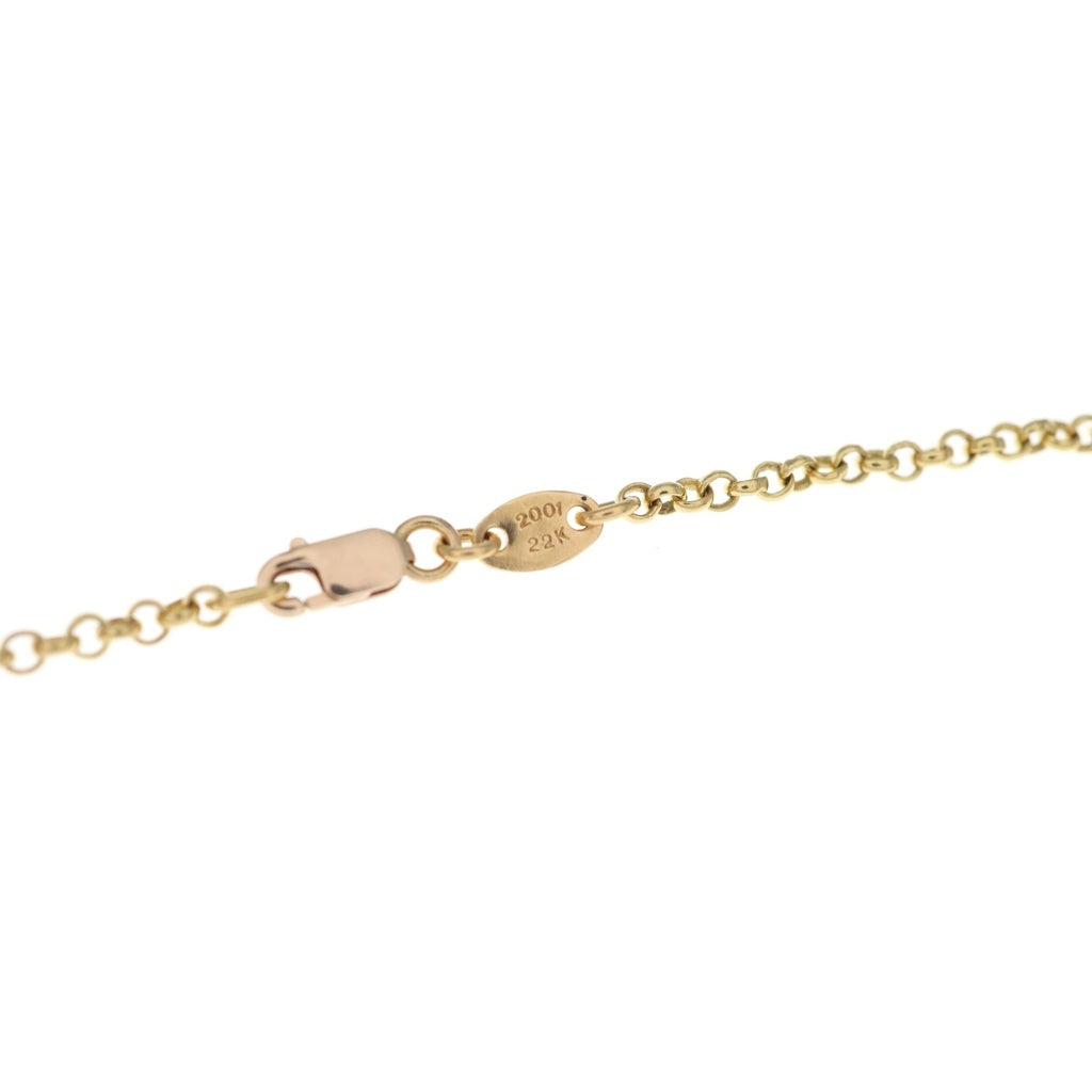 CHROME HEARTS(クロムハーツ) 22K NECKCHAIN R18 ロールチェーンネックレス 18inch ゴールド BCA010