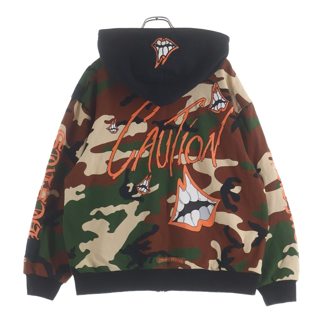 CHROME HEARTS(クロムハーツ) ×MATTY BOY 2022SS PPO CAUTION ZIP UP HOODIE マッティボーイ コーション ジップアップフーディ ジップアップパーカー カモフラ