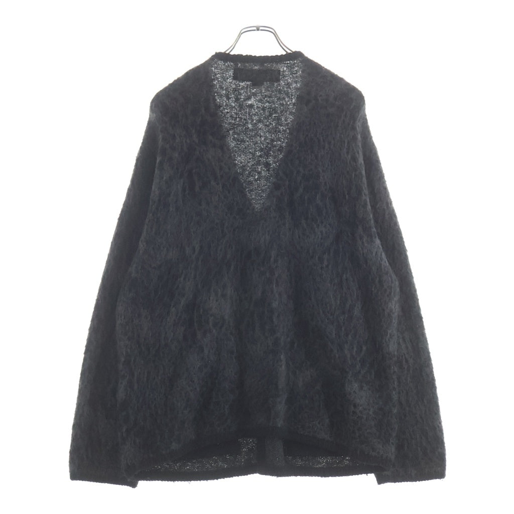 NEIGHBORHOOD(ネイバーフッド) 22AW MOHAIR CARDIGAN レオパード総柄 アクリル混 モヘア長袖ニットカーディガン グレー 222FUNH-KNM02