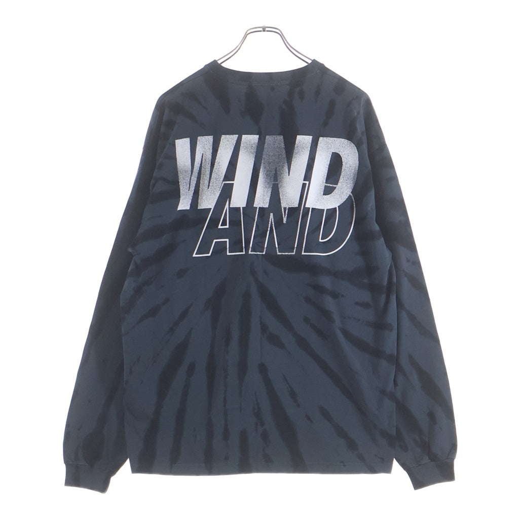 WIND AND SEA(ウィンダンシー) 23SS SEA LOGO L/S Tee フロントプリント タイダイ柄 長袖Tシャツ カットソー ブラック WDS-0-SEA-23-Q3-CS-02