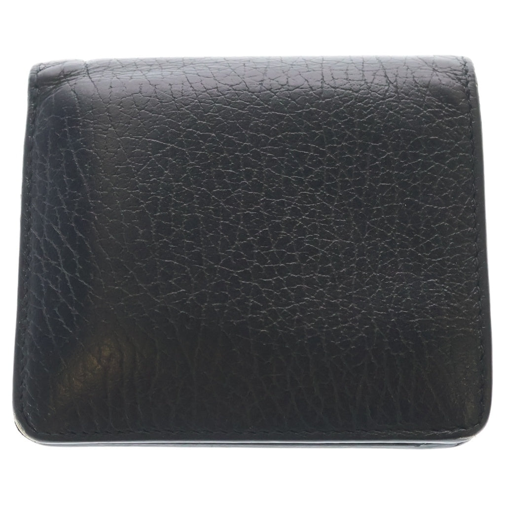 Maison Margiela(メゾンマルジェラ) Compact Bi Fold Wallet コンパクト フォールド ウォレット レザー二つ折り財布 ブラック S56UI0140