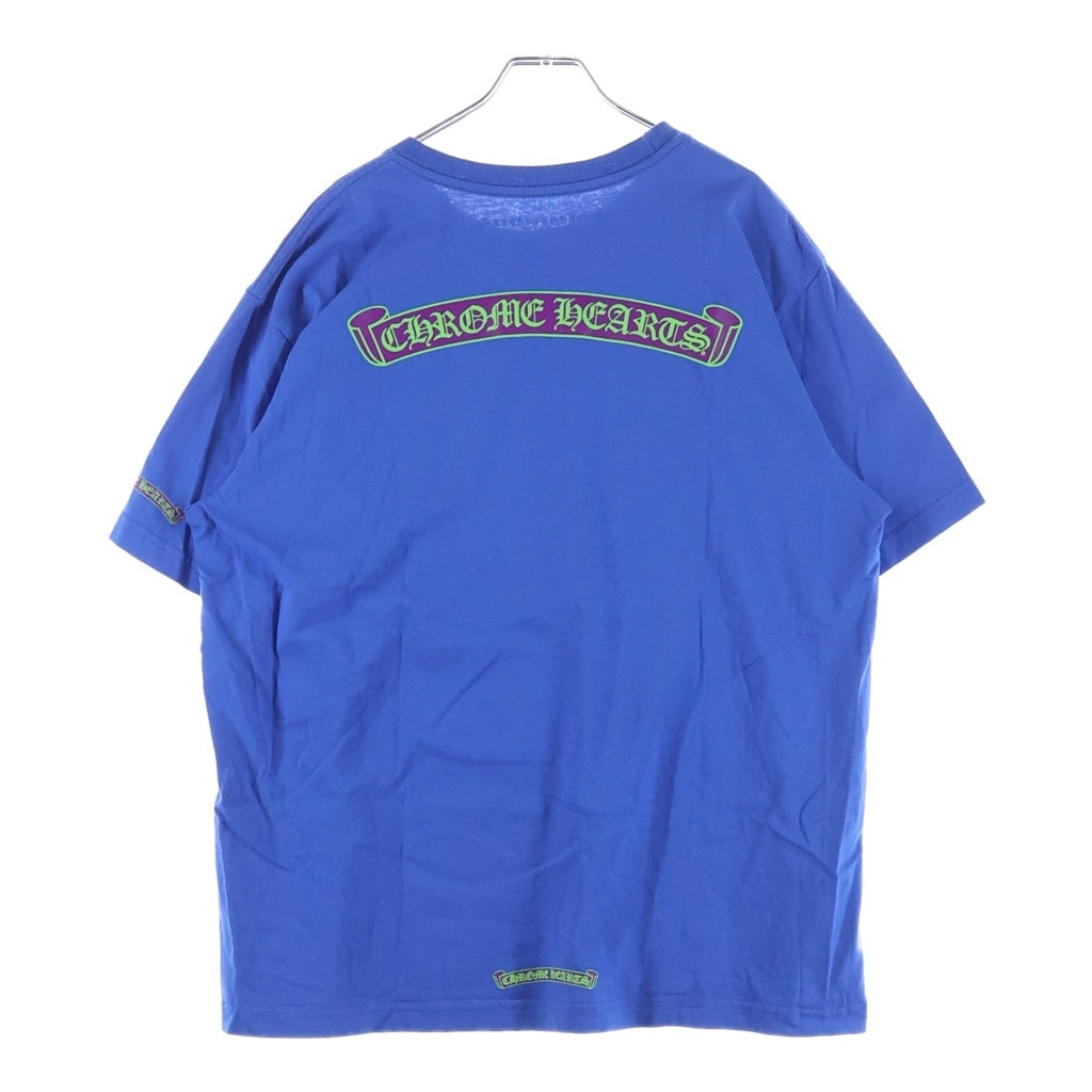 CHROME HEARTS(クロムハーツ) CH T-SHRT 1 バックスクロールラベルロゴバックプリント 半袖Tシャツ カットソー ブルー