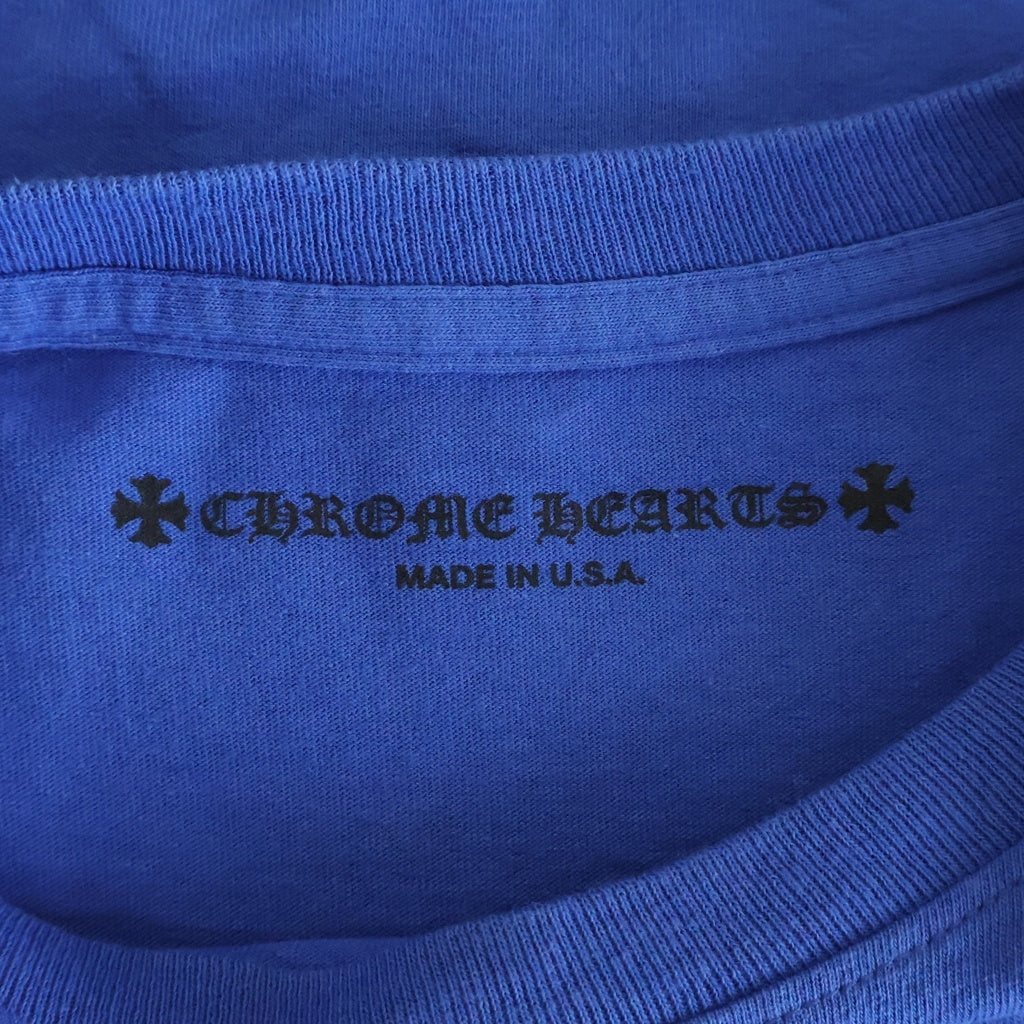 CHROME HEARTS(クロムハーツ) CH T-SHRT 1 バックスクロールラベルロゴバックプリント 半袖Tシャツ カットソー ブルー