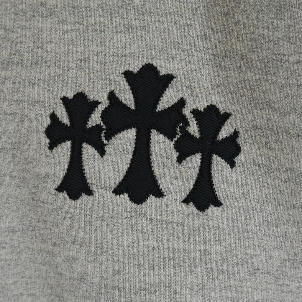 CHROME HEARTS(クロムハーツ) Y NOT CH Applique Embroidery アップリケ刺繍クルーネック スウェットシャツ トレーナー グレー