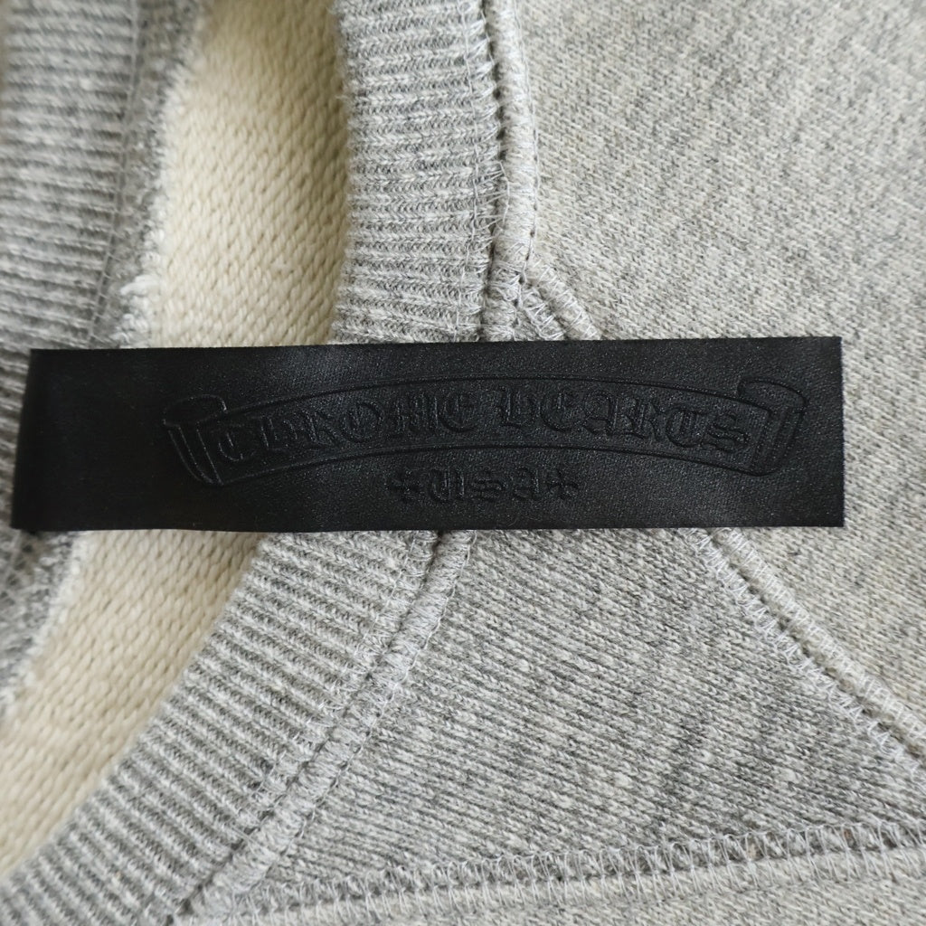 CHROME HEARTS(クロムハーツ) Y NOT CH Applique Embroidery アップリケ刺繍クルーネック スウェットシャツ トレーナー グレー