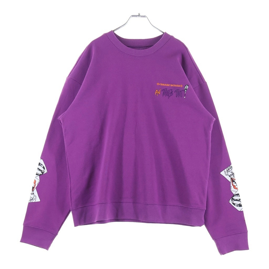 CHROME HEARTS(クロムハーツ) 24AW × MATTY BOY I WANT MORE NOT LESS CREW NECK SWEAT SHIRT マッティボーイ クルーネックスウェットシャツ トレーナー パープル
