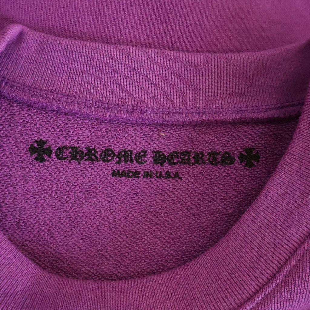 CHROME HEARTS(クロムハーツ) 24AW × MATTY BOY I WANT MORE NOT LESS CREW NECK SWEAT SHIRT マッティボーイ クルーネックスウェットシャツ トレーナー パープル