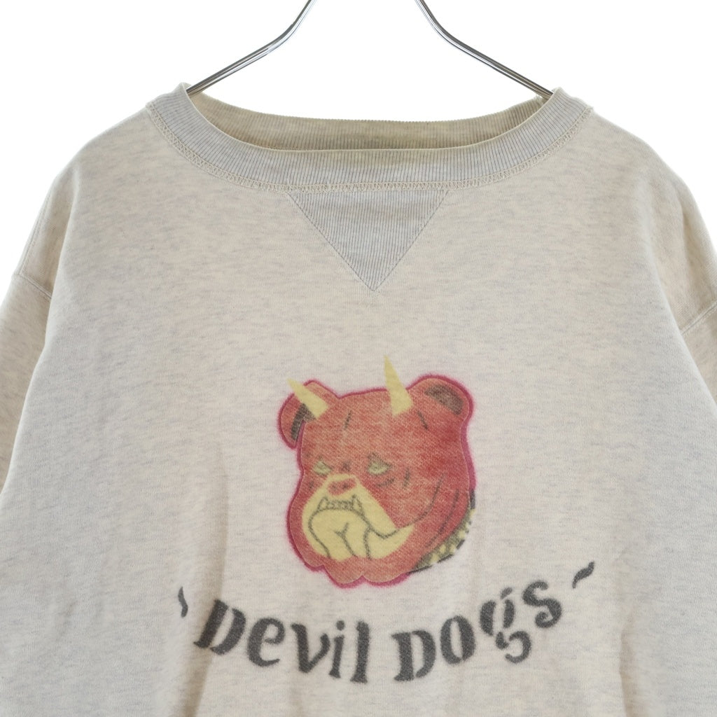 FREE WHEELERS POWER WEAR(フリーホイーラーズ) USMC VMF-111 Devil Dogs SET-IN Sleeve Sweat Shirt デビルドッグ セットイン 両V スウェットシャツ グレー