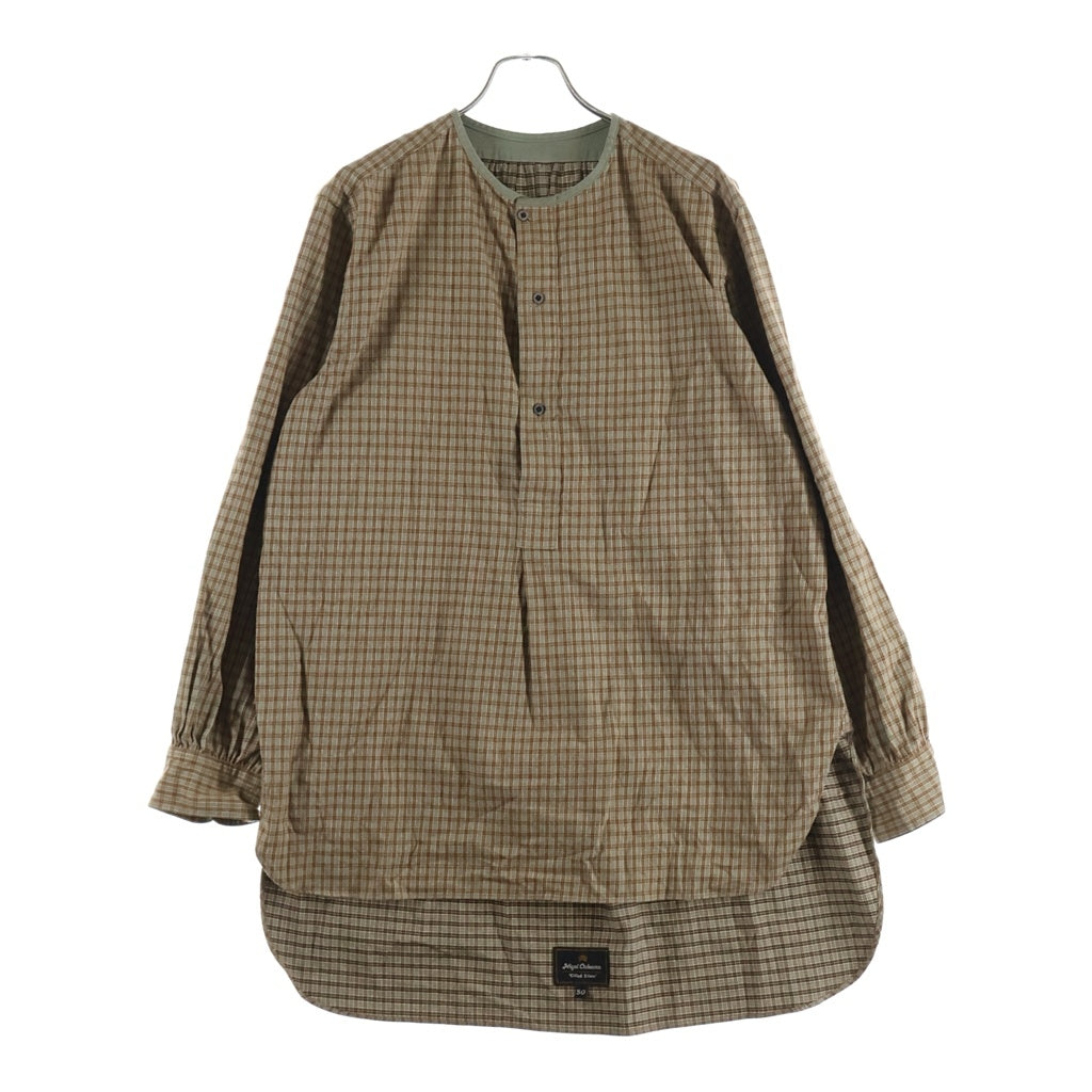 NIGEL CABOURN(ナイジェルケーボン) OX'ED SILVER MASTER MAISON SHIRT NEL CHECK マスターメイソン プルオーバーシャツ ブラウン 8049-04-10926