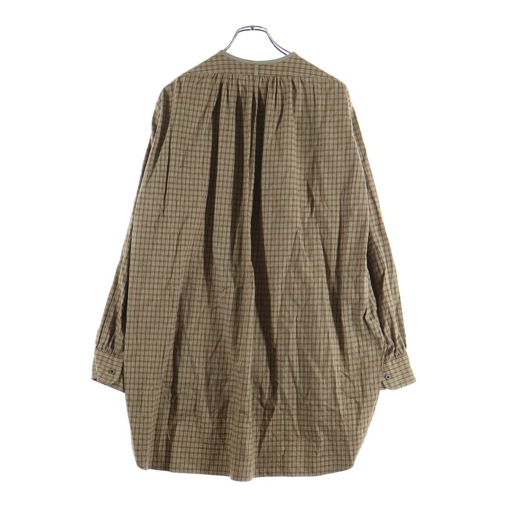 NIGEL CABOURN(ナイジェルケーボン) OX'ED SILVER MASTER MAISON SHIRT NEL CHECK マスターメイソン プルオーバーシャツ ブラウン 8049-04-10926
