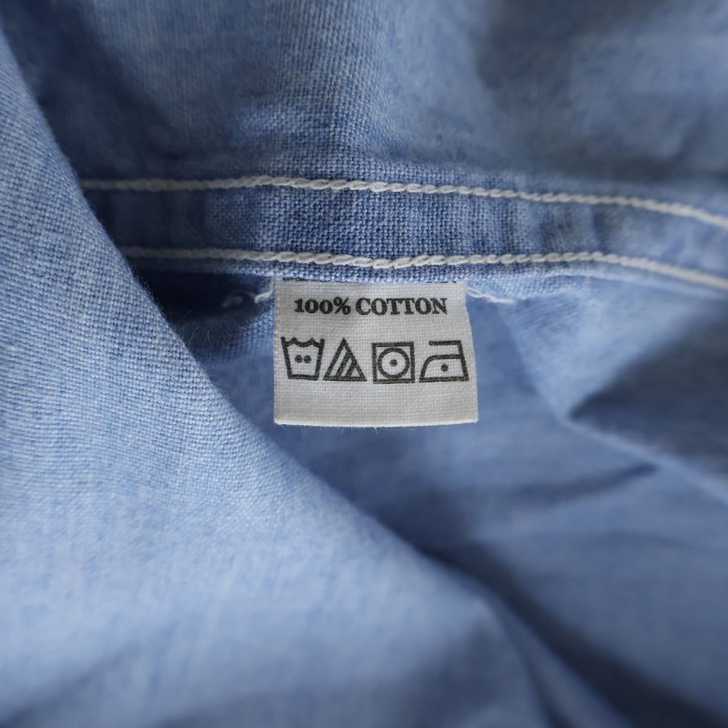 EASTMAN LEATHER CLOTHING(イーストマンレザークロージング) USN CHAMBRAY SHIRT シャンブレーシャツ 長袖シャツ ブルー