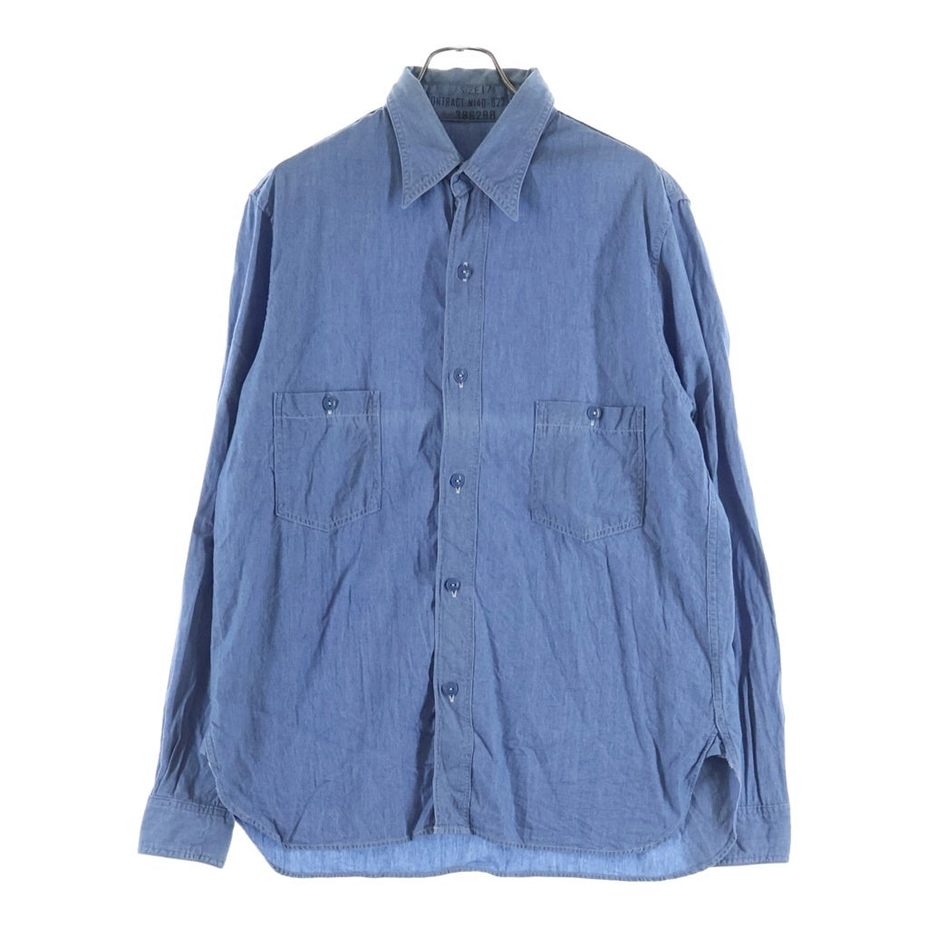 NIGEL CABOURN(ナイジェルケーボン) USN CHAMBRAY SHIRT シャンブレーシャツ 長袖シャツ ブルー