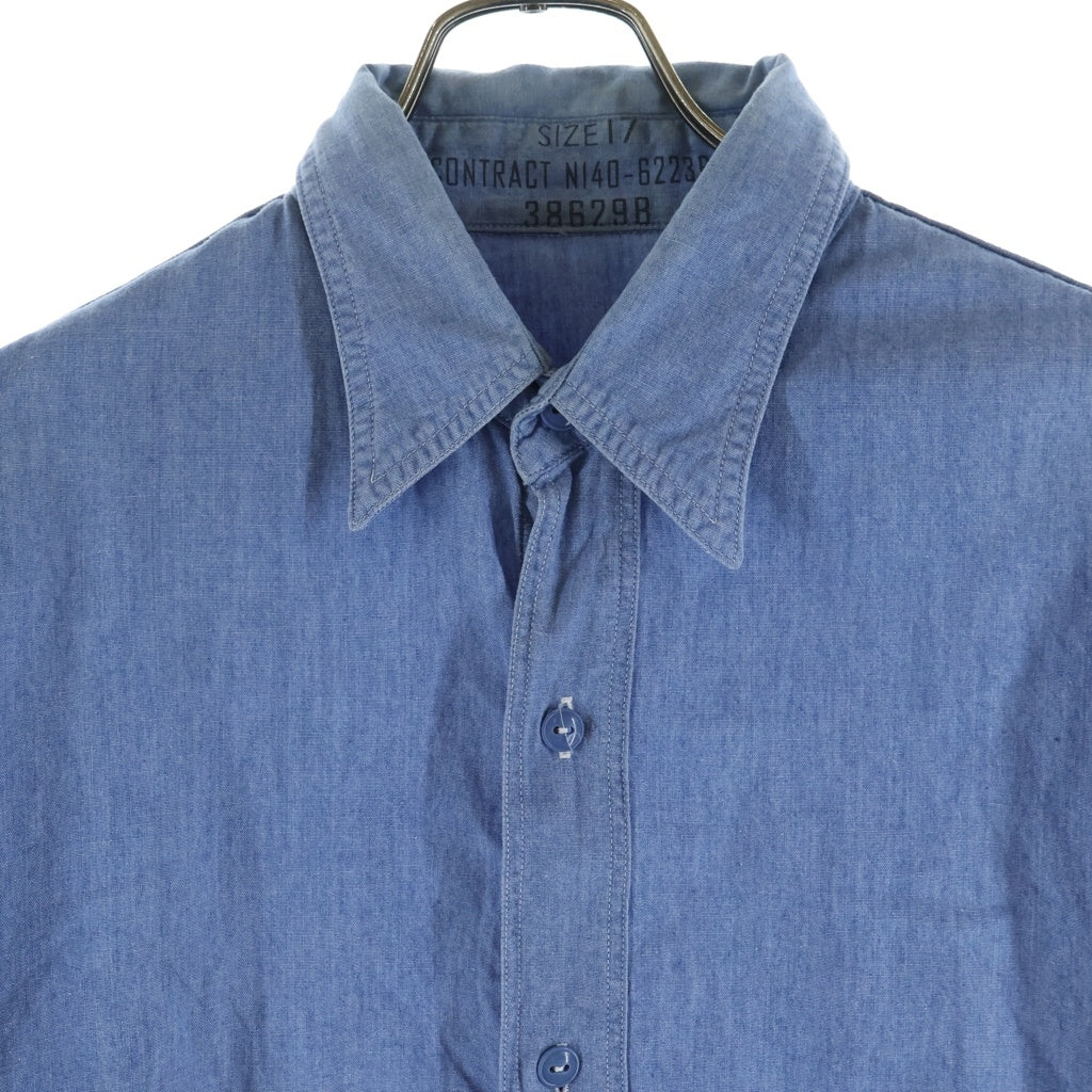 NIGEL CABOURN(ナイジェルケーボン) USN CHAMBRAY SHIRT シャンブレーシャツ 長袖シャツ ブルー