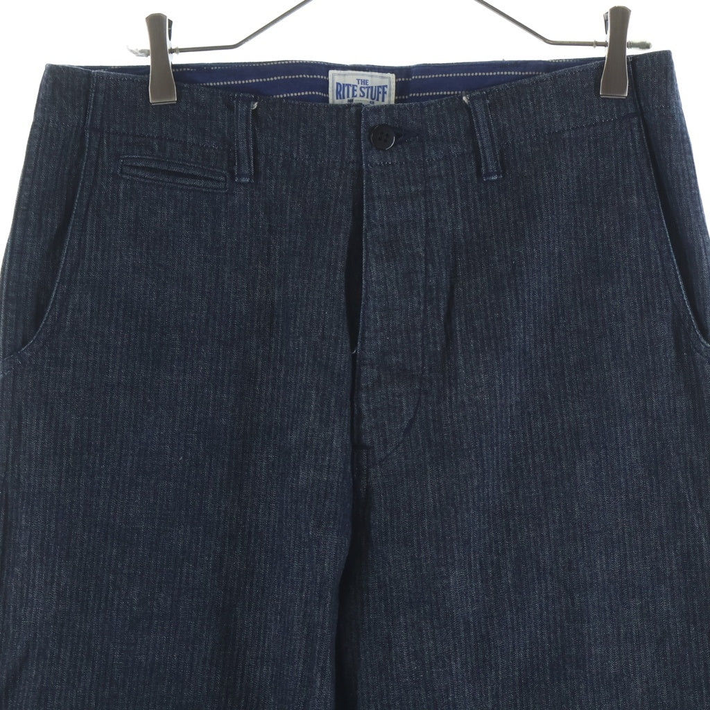 NO BRAND(ノーブランド) 【THE RITE STUFF】 WORK PANTS 10oz DEENIM HERRINGBONE TWILL ワークパンツ 10オンス デニムパンツ ヘリンボーン ツイル インディゴ