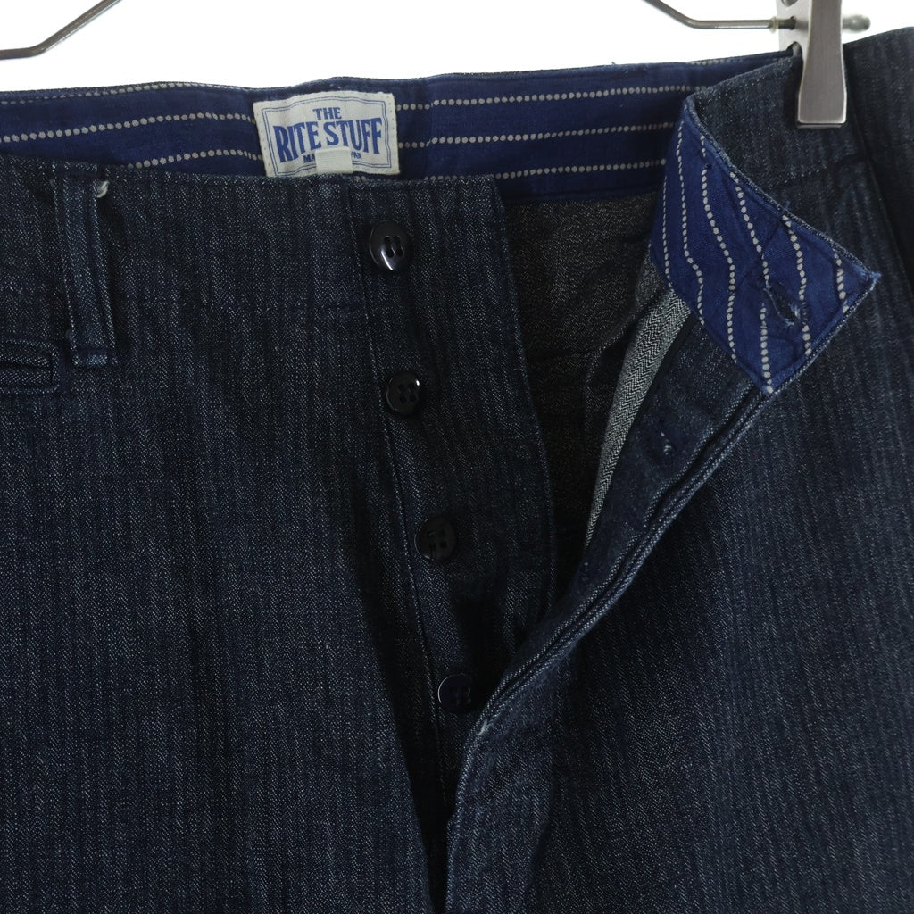 NO BRAND(ノーブランド) 【THE RITE STUFF】 WORK PANTS 10oz DEENIM HERRINGBONE TWILL ワークパンツ 10オンス デニムパンツ ヘリンボーン ツイル インディゴ