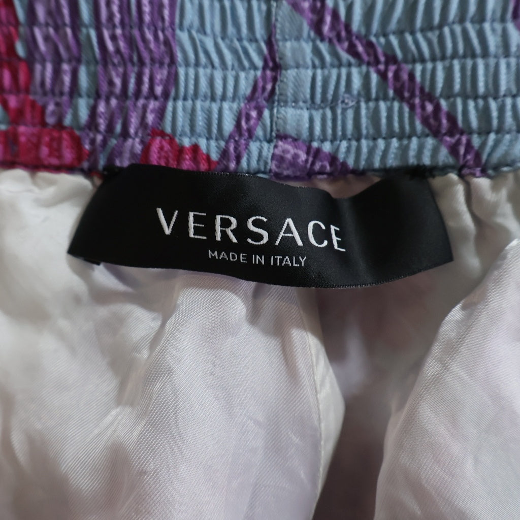 VERSACE(ヴェルサーチ) Acid Bouquet Shorts アシッドブーケ シルク ハーフパンツ ショーツ マルチカラー 1004713