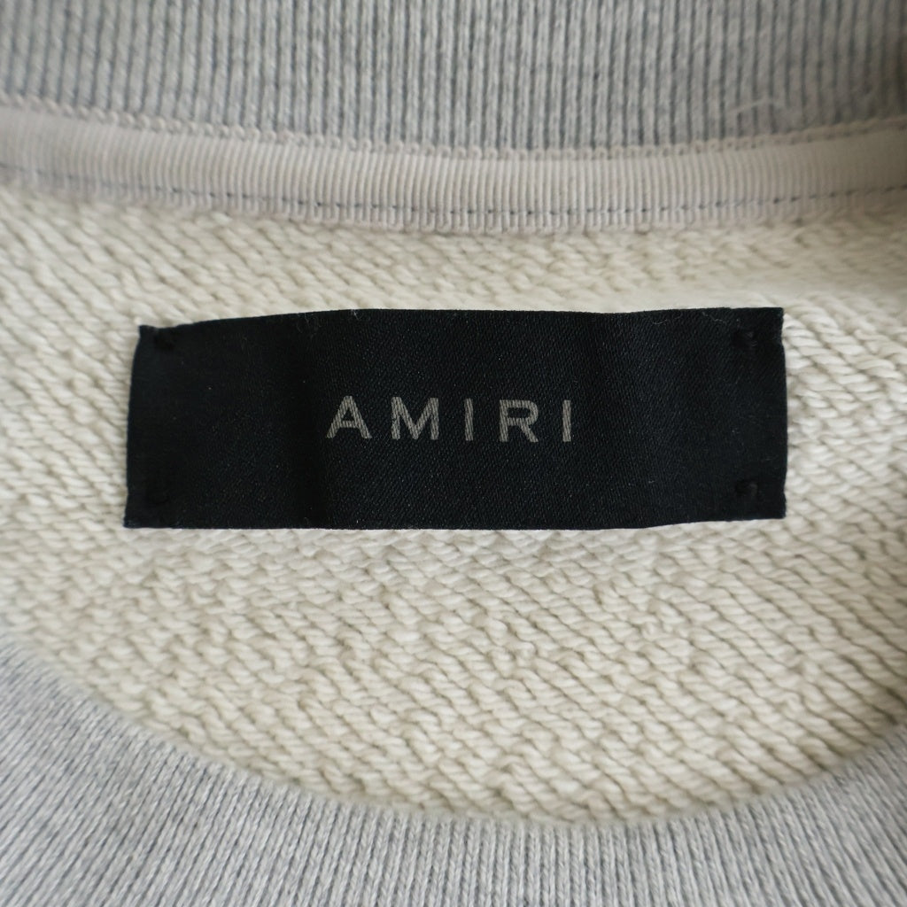 AMIRI(アミリ) MA CORE LOGO フロントロゴプリント クルーネック 長袖スウェット トレーナー グレー SRAMJYCW1038SMRBC00