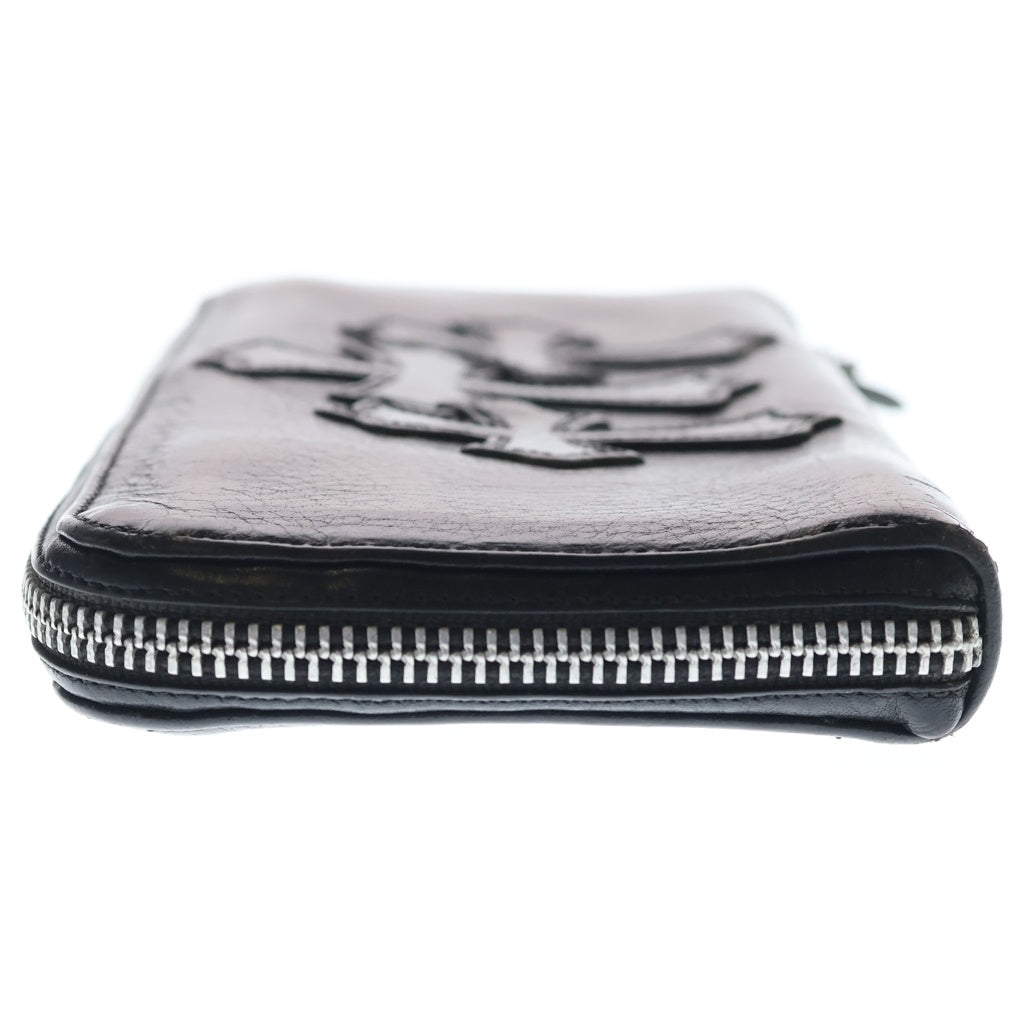 CHROME HEARTS(クロムハーツ) REC F ZIP 3セメタリー クロスパッチ ラウンドファスナーウォレット 長財布 ブラック