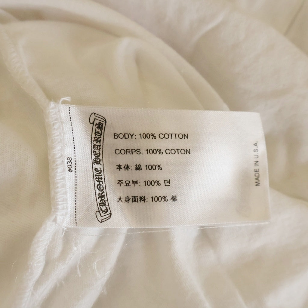 CHROME HEARTS(クロムハーツ) ホノルル限定バックスクロールロゴロングスリーブTシャツ 長袖カットソー ロンT 胸ポケット ホワイト