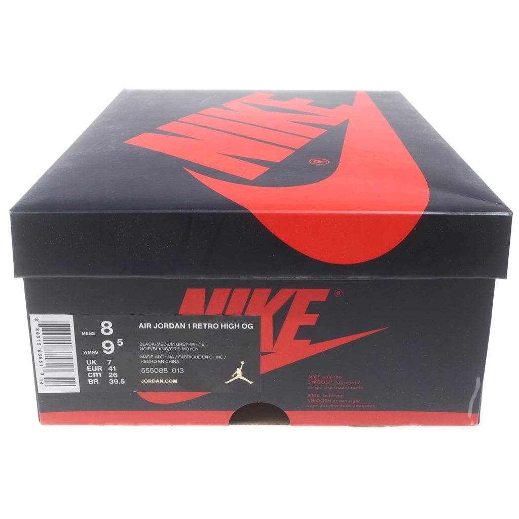 NIKE(ナイキ) AIR JORDAN 1 RETRO HIGH OG SHADOW エアジョーダン1 シャドー ハイカットスニーカー ブラック/グレー US8/26cm 555088-013