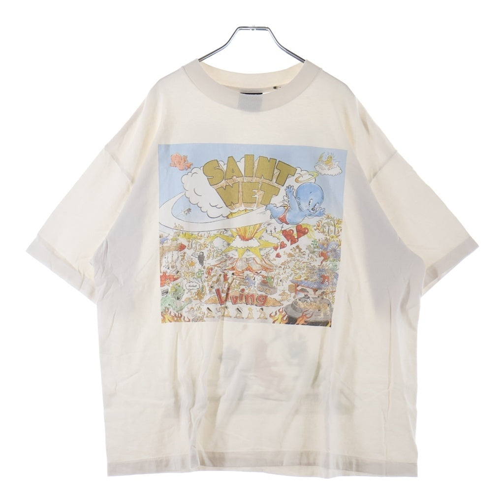 SAINT MICHAEL(セントマイケル) 26SS SAINT WET SS T-SHIRT プリントTシャツ 半袖 カットソー ホワイト SM-MK8-0000-016