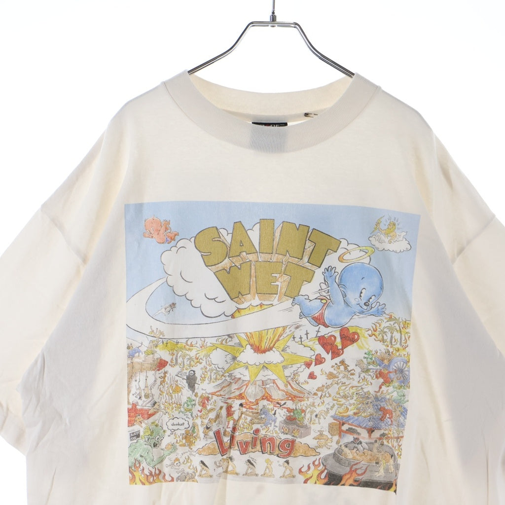 SAINT MICHAEL(セントマイケル) 26SS SAINT WET SS T-SHIRT プリントTシャツ 半袖 カットソー ホワイト SM-MK8-0000-016