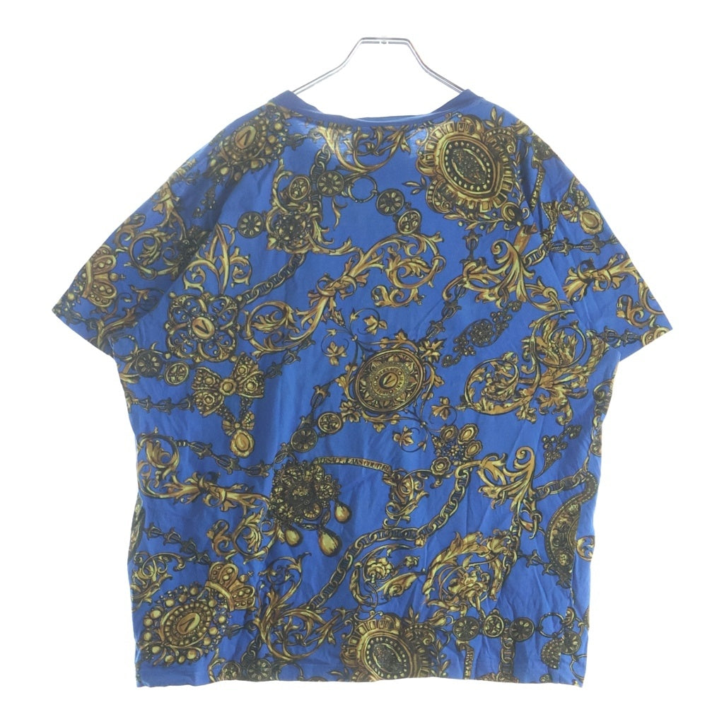 VERSACE JEANS COUTURE(ヴェルサーチジーンズクチュール) クルーネック Tシャツ 半袖 カットソー ブルー 71GAH6S0ーJS015