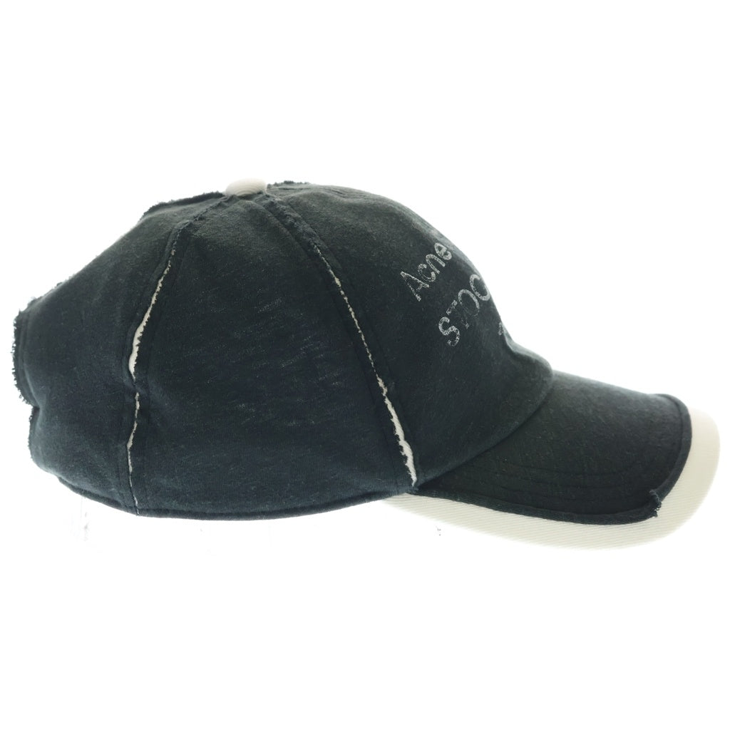 Acne Studios(アクネ ストゥディオズ) STOCKHOLM ロゴプリント ベースボールキャップ 帽子 ブラック FN-UX-HATS000289