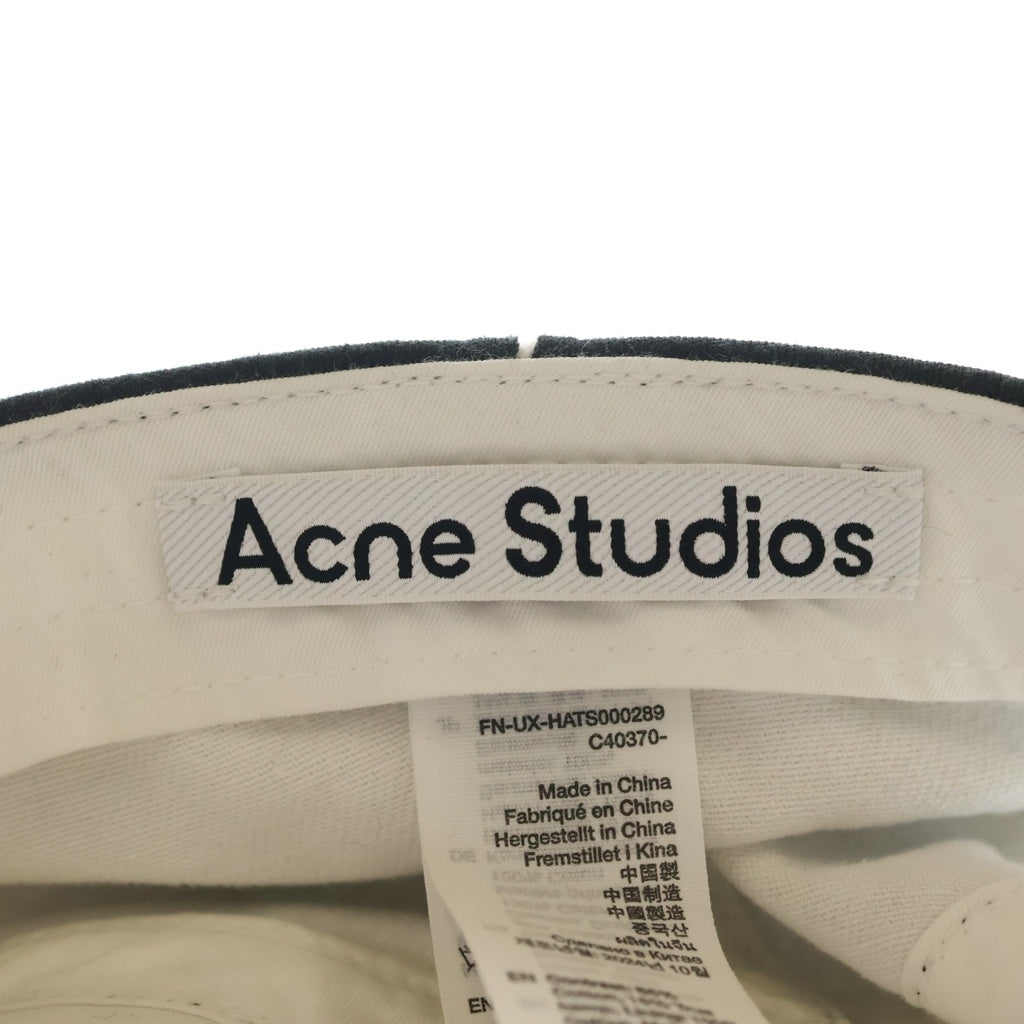 Acne Studios(アクネ ストゥディオズ) STOCKHOLM ロゴプリント ベースボールキャップ 帽子 ブラック FN-UX-HATS000289
