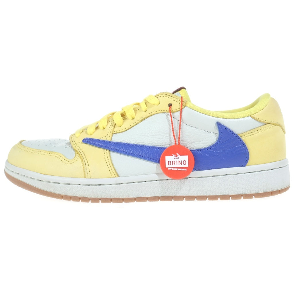 NIKE(ナイキ) ×TRAVIS SCOTT WMNS AIR JORDAN 1 RETRO LOW OG CANARY ウィメンズ エアジョーダン1 カナリー ローカットスニーカー イエロー US10/27cm DZ4137-700