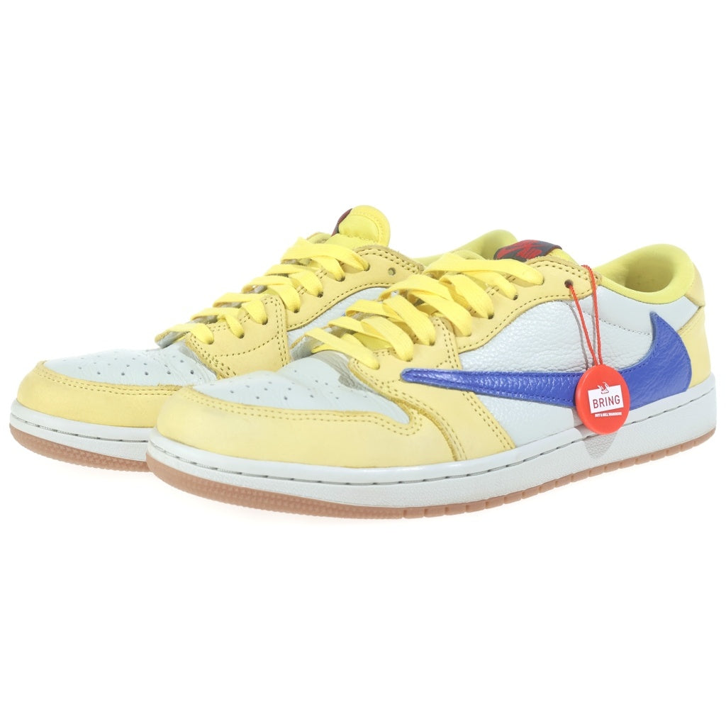 NIKE(ナイキ) ×TRAVIS SCOTT WMNS AIR JORDAN 1 RETRO LOW OG CANARY ウィメンズ エアジョーダン1 カナリー ローカットスニーカー イエロー US10/27cm DZ4137-700