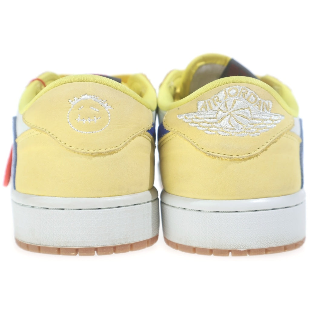NIKE(ナイキ) ×TRAVIS SCOTT WMNS AIR JORDAN 1 RETRO LOW OG CANARY ウィメンズ エアジョーダン1 カナリー ローカットスニーカー イエロー US10/27cm DZ4137-700