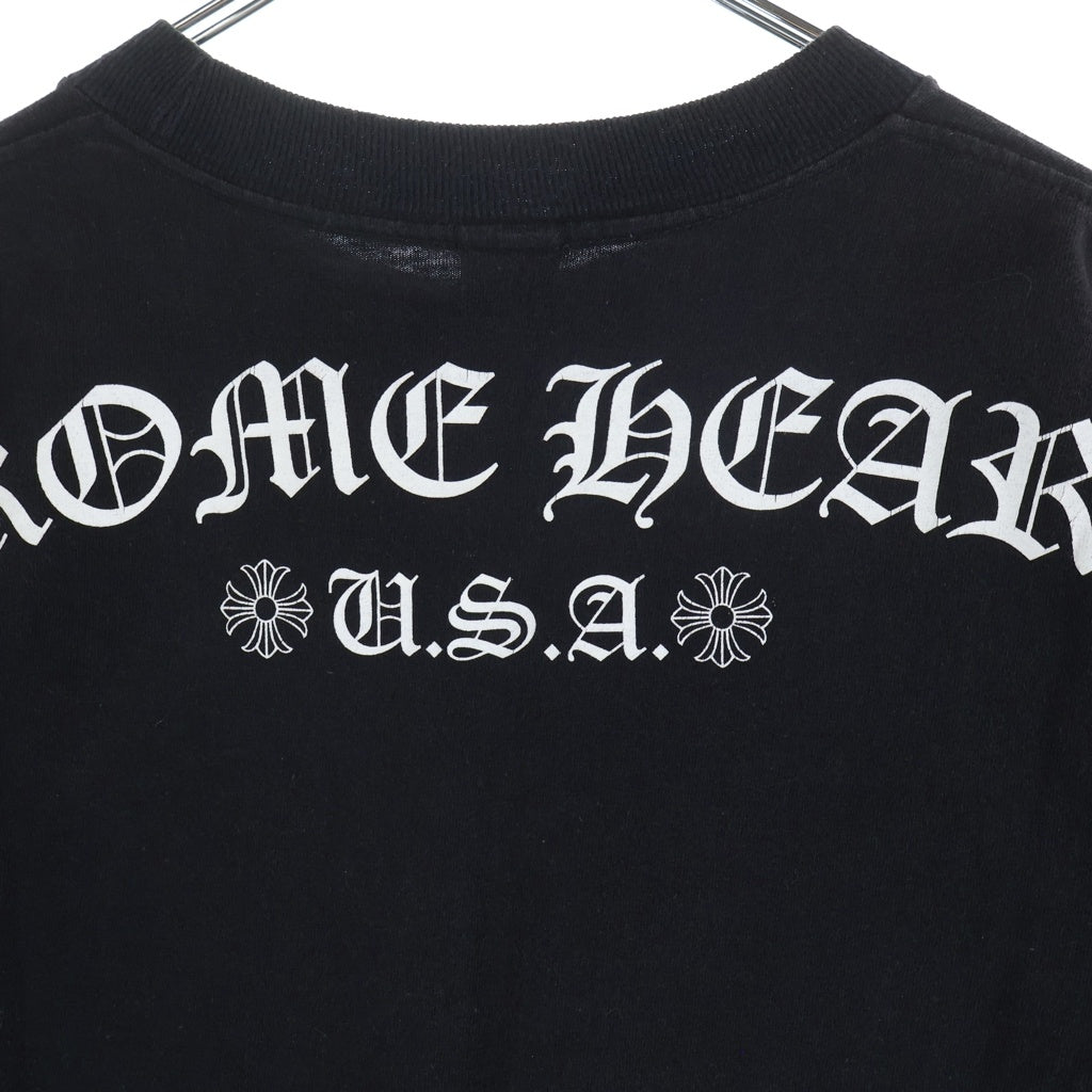 CHROME HEARTS(クロムハーツ) BACK ARCH LOGO SCROLL RABEL USA PRINT TEE バックアーチロゴ スクロールラベル プリント ポケット半袖Tシャツ カットソー ブラック