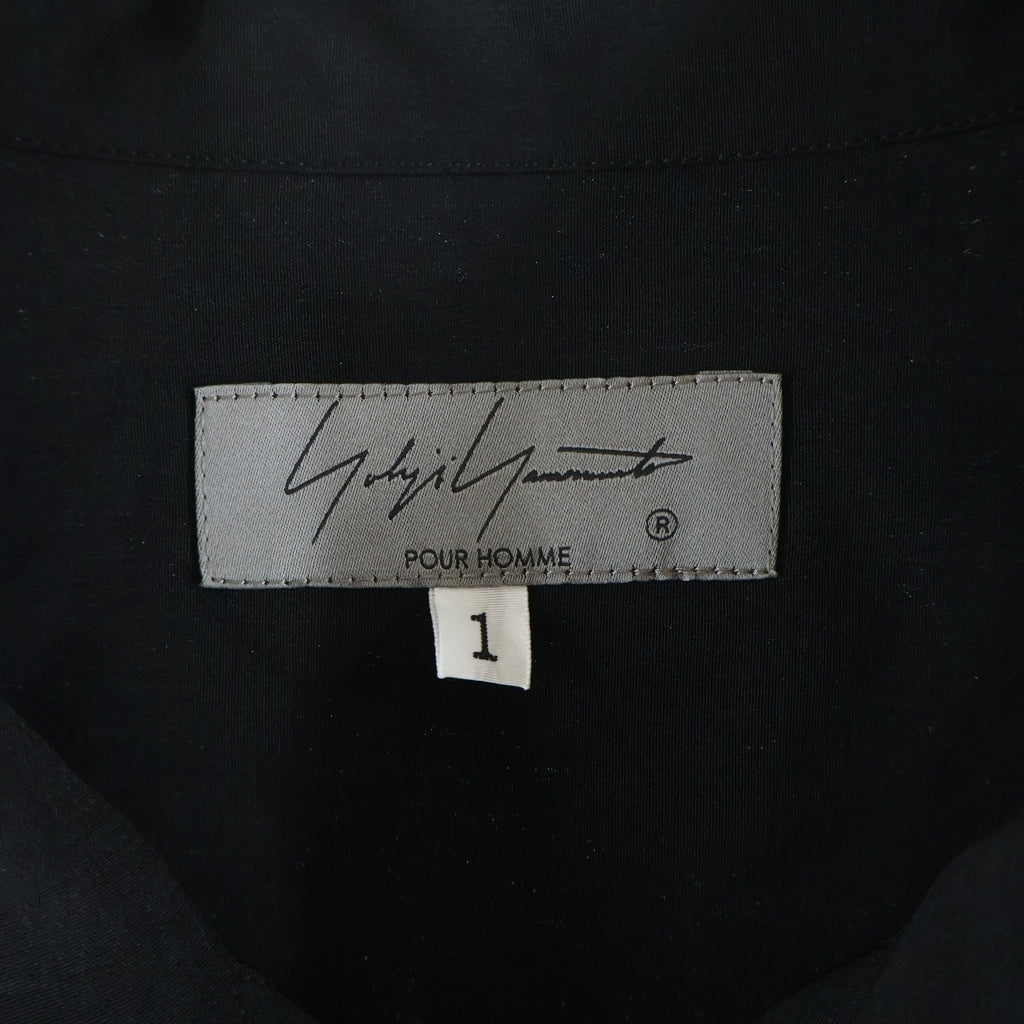 Yohji Yamamoto POUR HOMME(ヨウジヤマモト プールオム) SHIRTS COAT シャツコート 袖ロゴ ブラック HG-B12-500