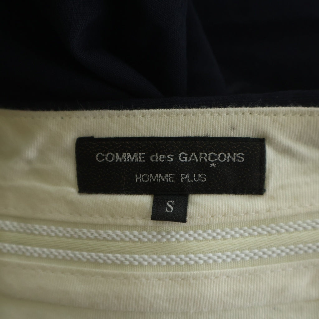 COMME des GARCONS HOMME PLUS(コムデギャルソンオムプリュス) Cropped Pants フェイクレザー切替パンツ クロップドパンツ テーパードパンツ ブラック PC-P083