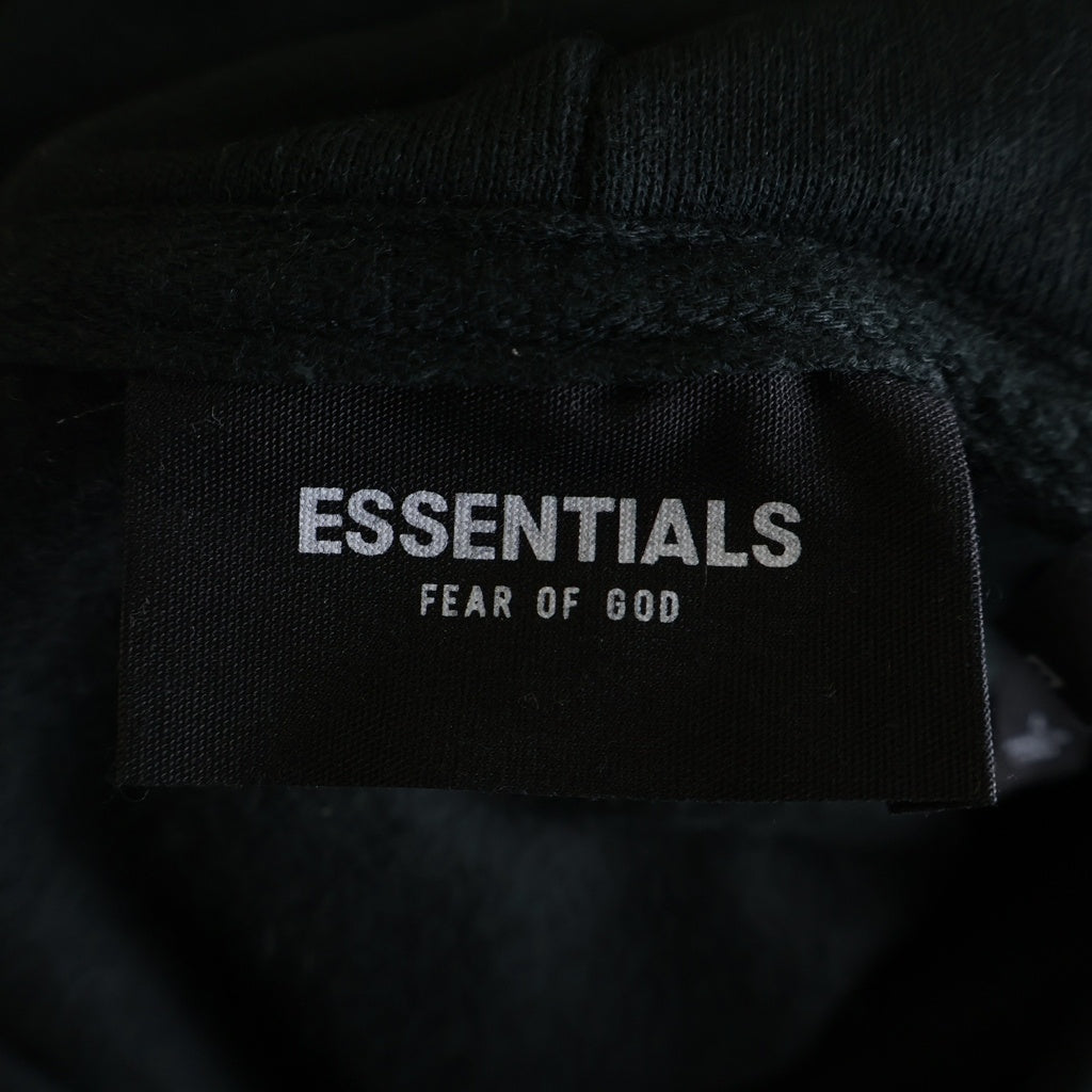 FEAR OF GOD ESSENTIALS(フィアオブゴッド エッセンシャルズ) バックロゴ リフレクタープリント プルオーバーパーカー フーディ ブラック