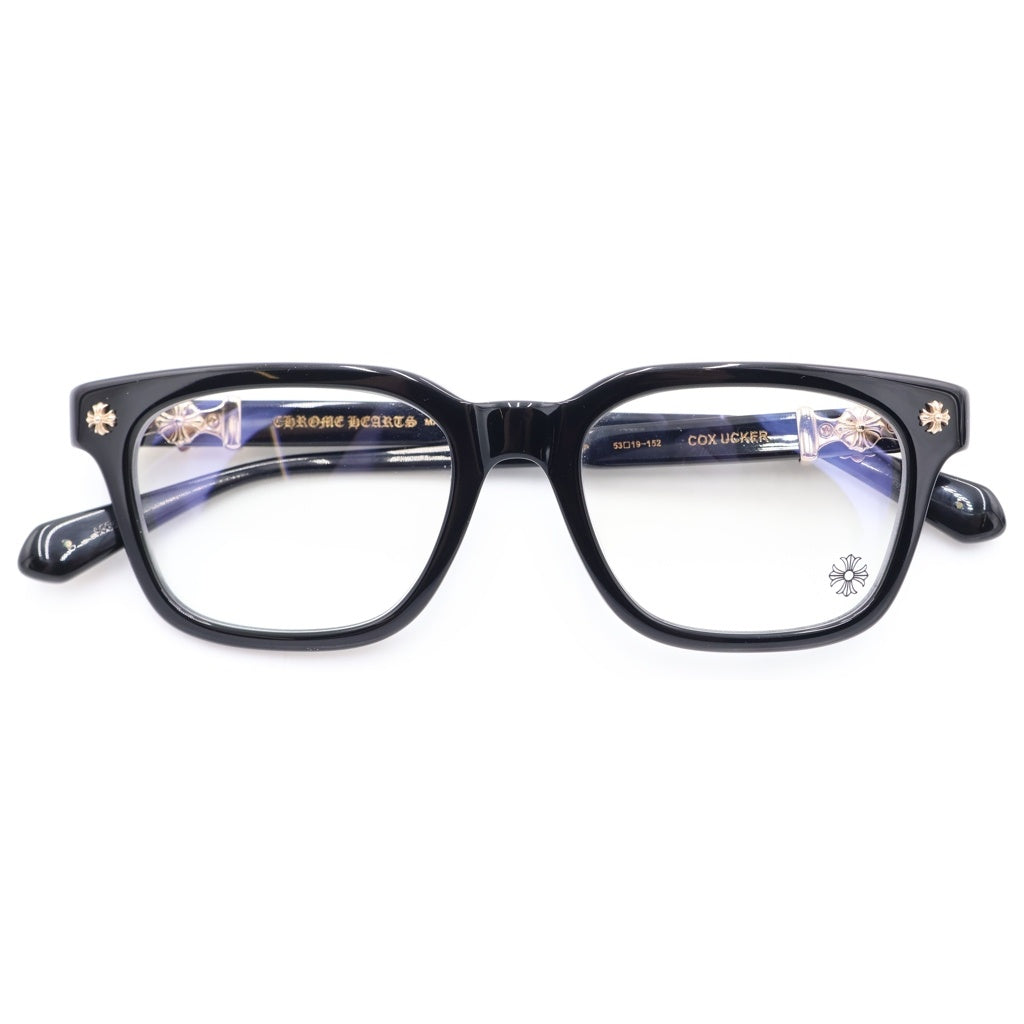 CHROME HEARTS(クロムハーツ) COX UCKER CHクロステンプル ウェリントンアイウェア 眼鏡 ブラック/ゴールド
