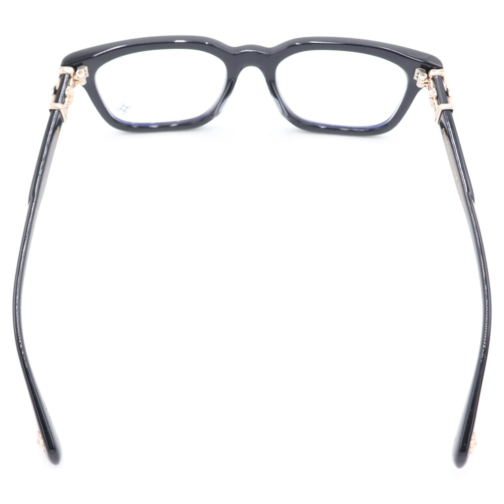 CHROME HEARTS(クロムハーツ) COX UCKER CHクロステンプル ウェリントンアイウェア 眼鏡 ブラック/ゴールド