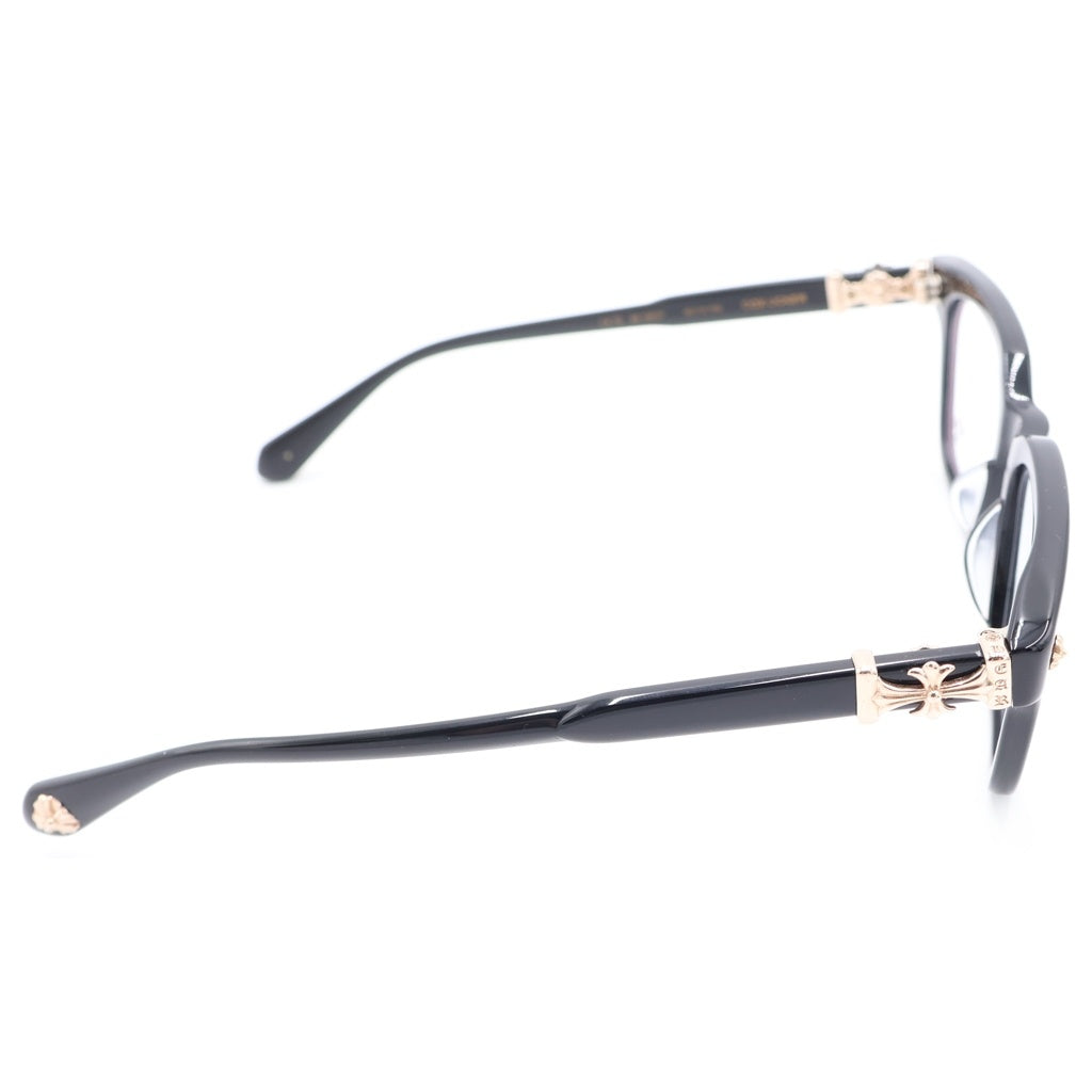 CHROME HEARTS(クロムハーツ) COX UCKER CHクロステンプル ウェリントンアイウェア 眼鏡 ブラック/ゴールド