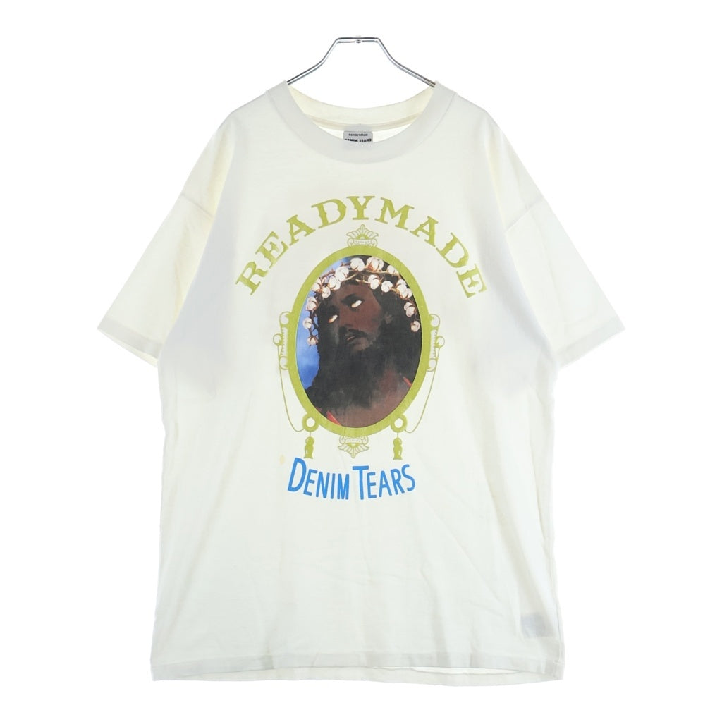 READY MADE(レディメイド) 22SS×DENIM TEARS COTTON WREATH TEE デニムティアーズ 両面プリント 半袖Tシャツ カットソー ホワイト RE-DT-WH-00-00-12