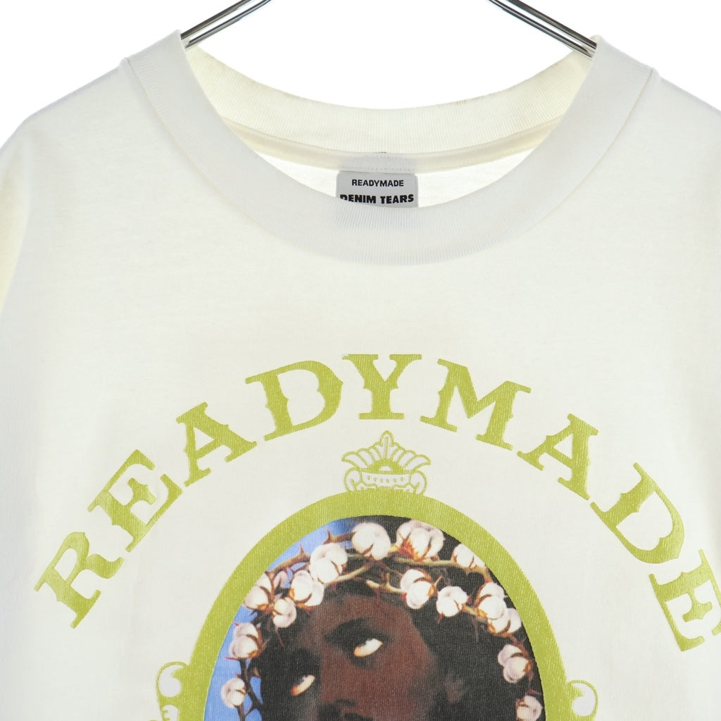 READY MADE(レディメイド) 22SS×DENIM TEARS COTTON WREATH TEE デニムティアーズ 両面プリント 半袖Tシャツ カットソー ホワイト RE-DT-WH-00-00-12