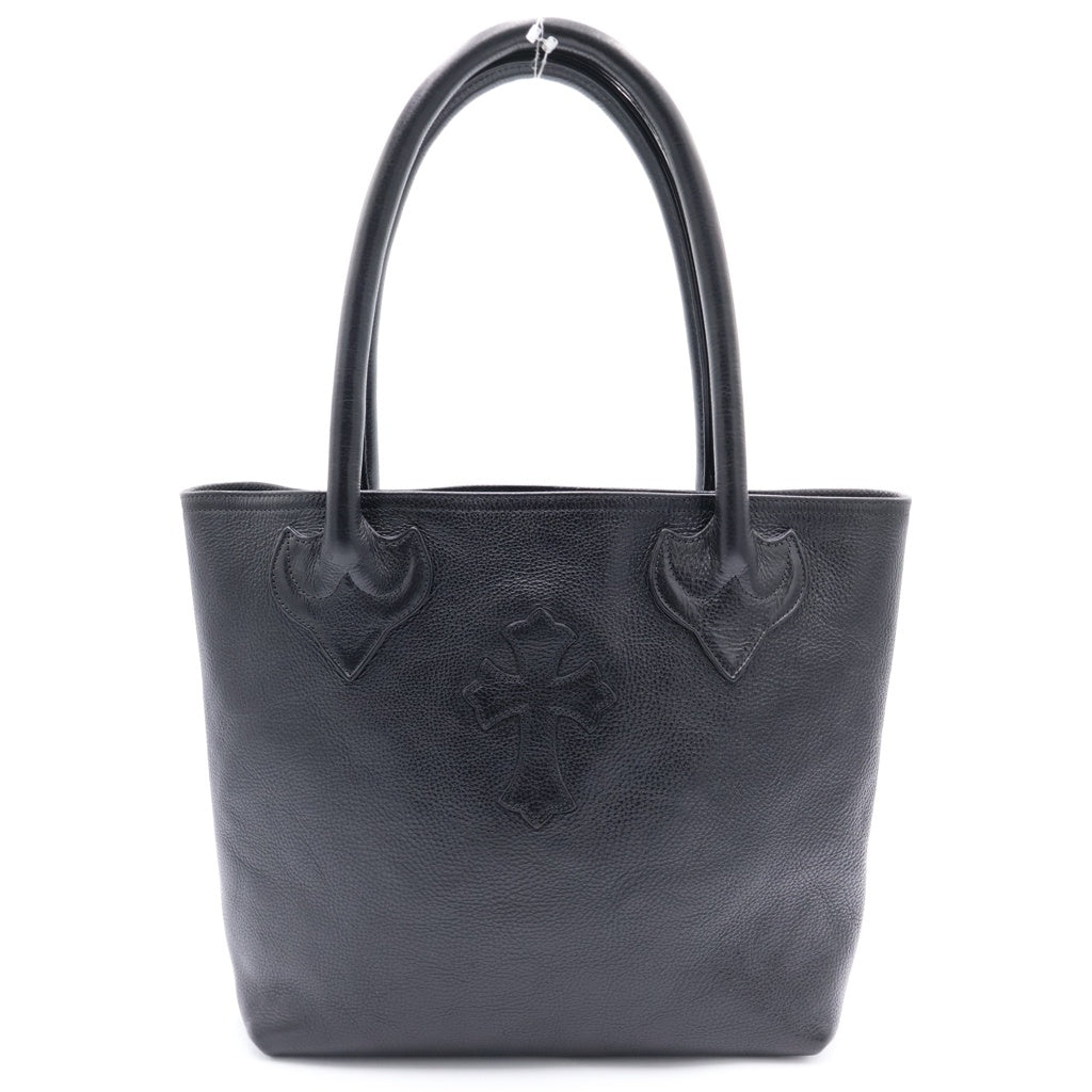 CHROME HEARTS(クロムハーツ) FS TOTE FSトート クロスパッチ付きレザートートバッグ ブラック